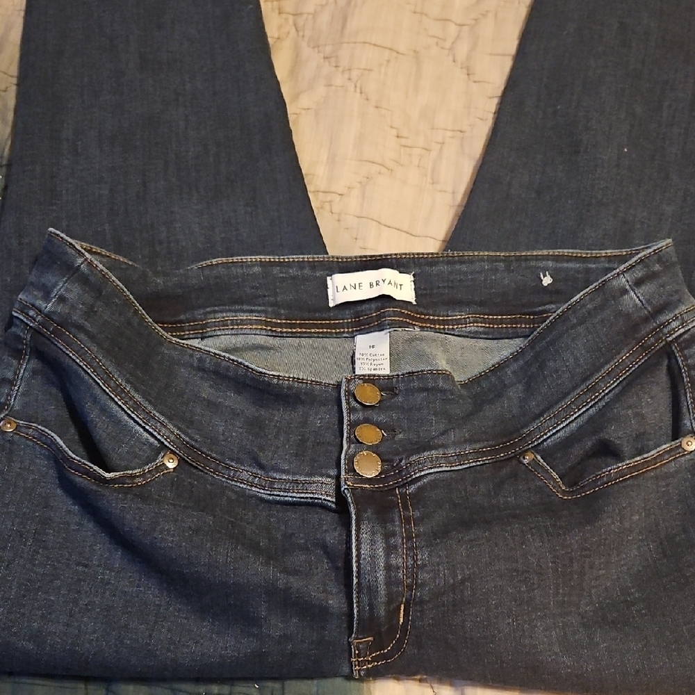 Lane Bryant High Rise Dark Blue Jeans - Picture 3 of 5
